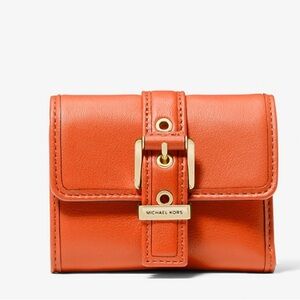 Michael Kors Colby Small Trifold Leather Wallet – Optic Orange